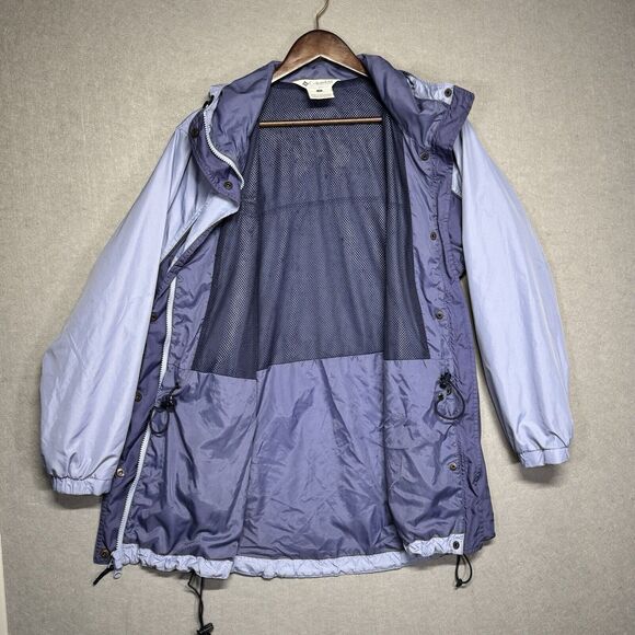 Columbia Rain Windbreaker Blue Two Tone Coat‎ Jacket with Hoodie Size Medium - Picture 4 of 5